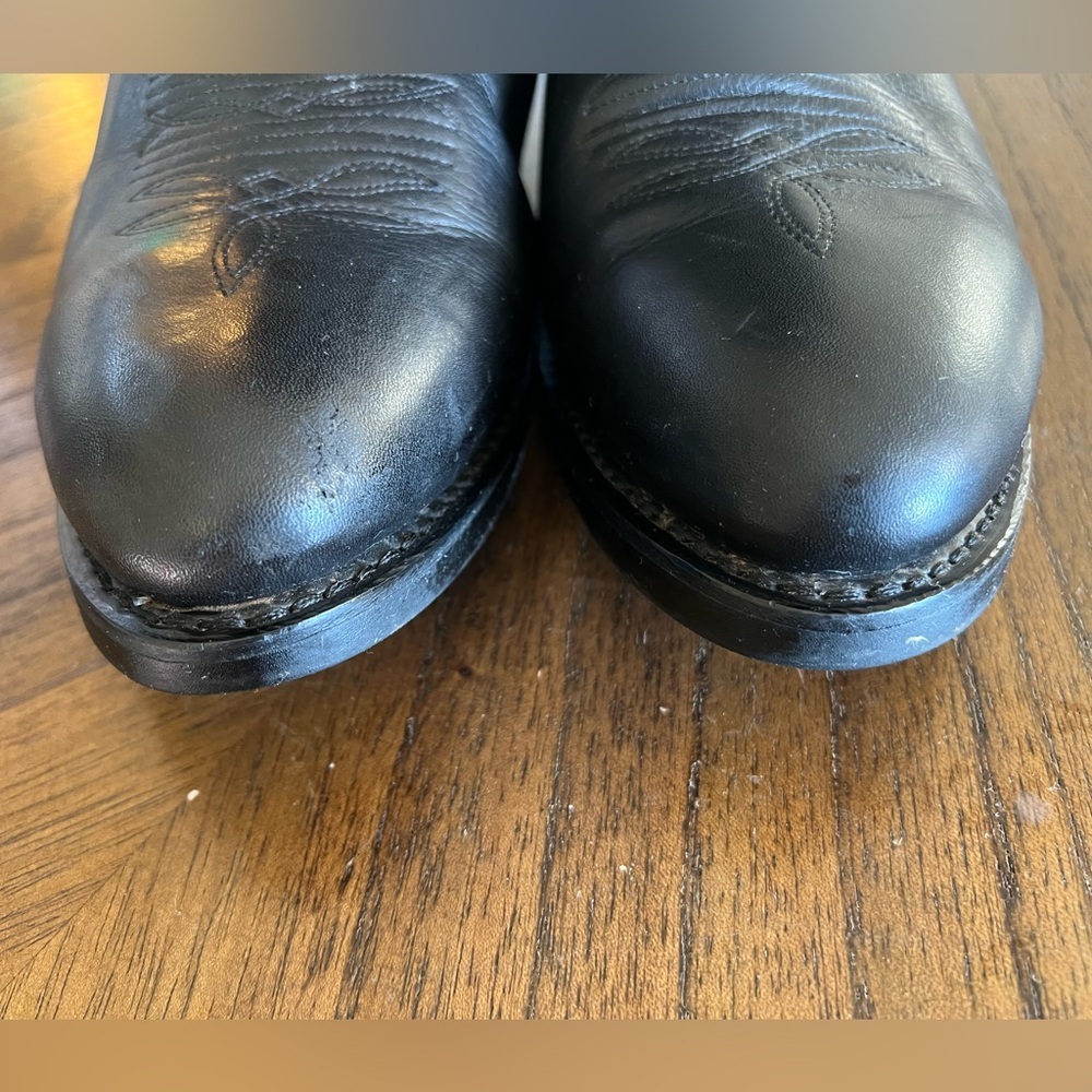 DINGO MENS WESTERN BLACK DEERTAN LEATHER COWBOY BOOTS SIZE 9.5 - Picture 4 of 7